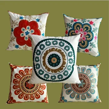 

new national style cushions Flowers & Fashion decorative Pillowcases Handmade embroidered almofadas para sofa