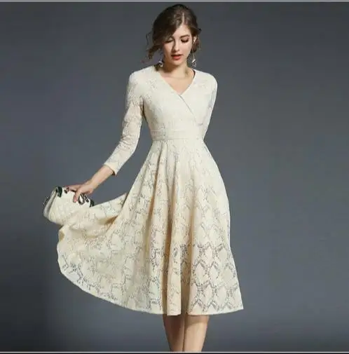 2018 весеннее женское кружевное платье Элегантное желтое открытое Vestido деловое