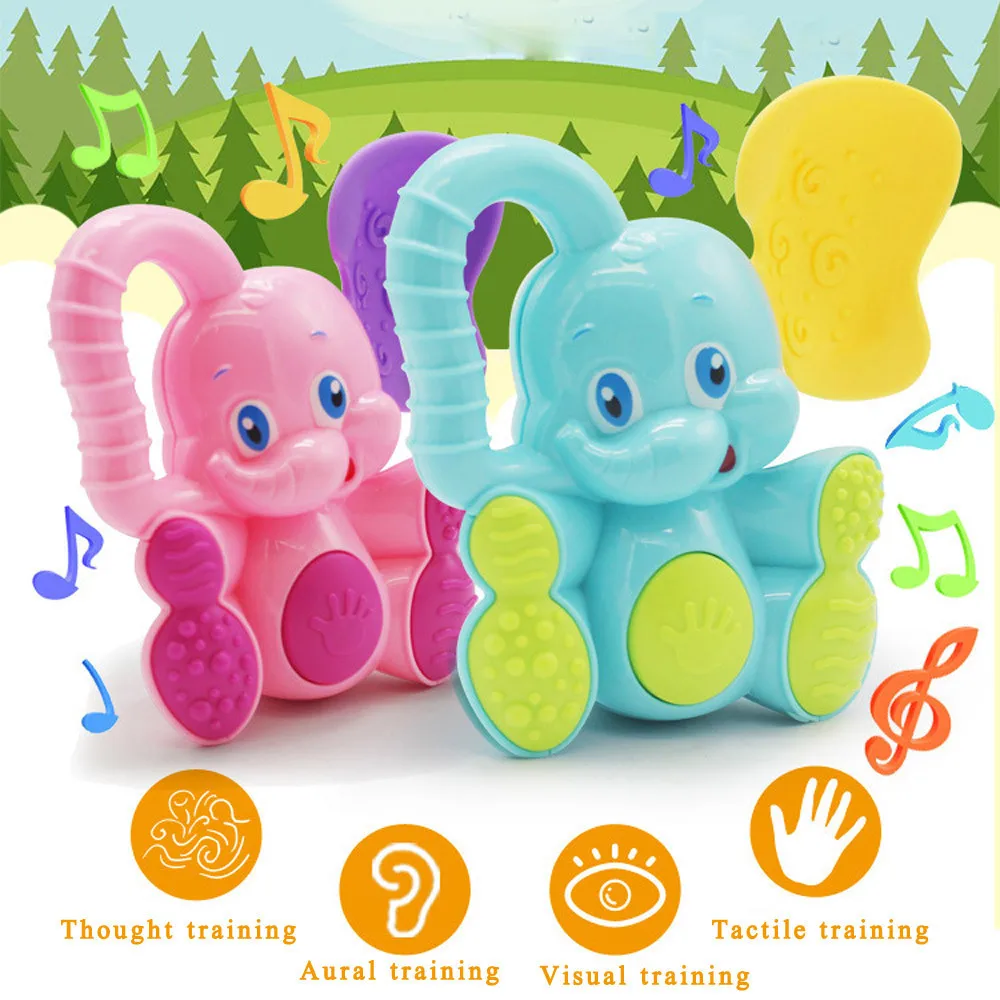 2018 игрушка слоненок игрушки малыша безопасности Прорезыватель дрожание рук Белл кольцо смешные детские развивающие случайный цвет