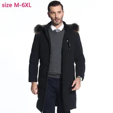 Новая мужская модная Высококачественная куртка-пуховик на 90% белом утином пуху, мужская длинная модная теплая зимняя куртка, роскошное пальто, большие размеры M-6XL