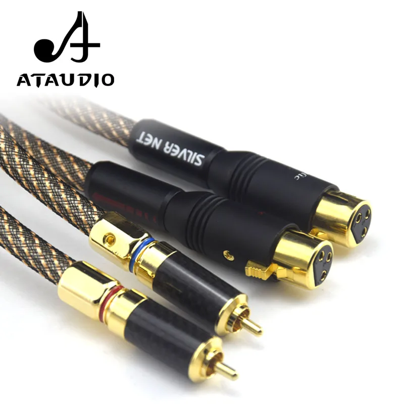 Кабель ATAUDIO Hifi XLR Мама папа RCA Hi end посеребренный кабель 2XLR 2RCA с позолоченными