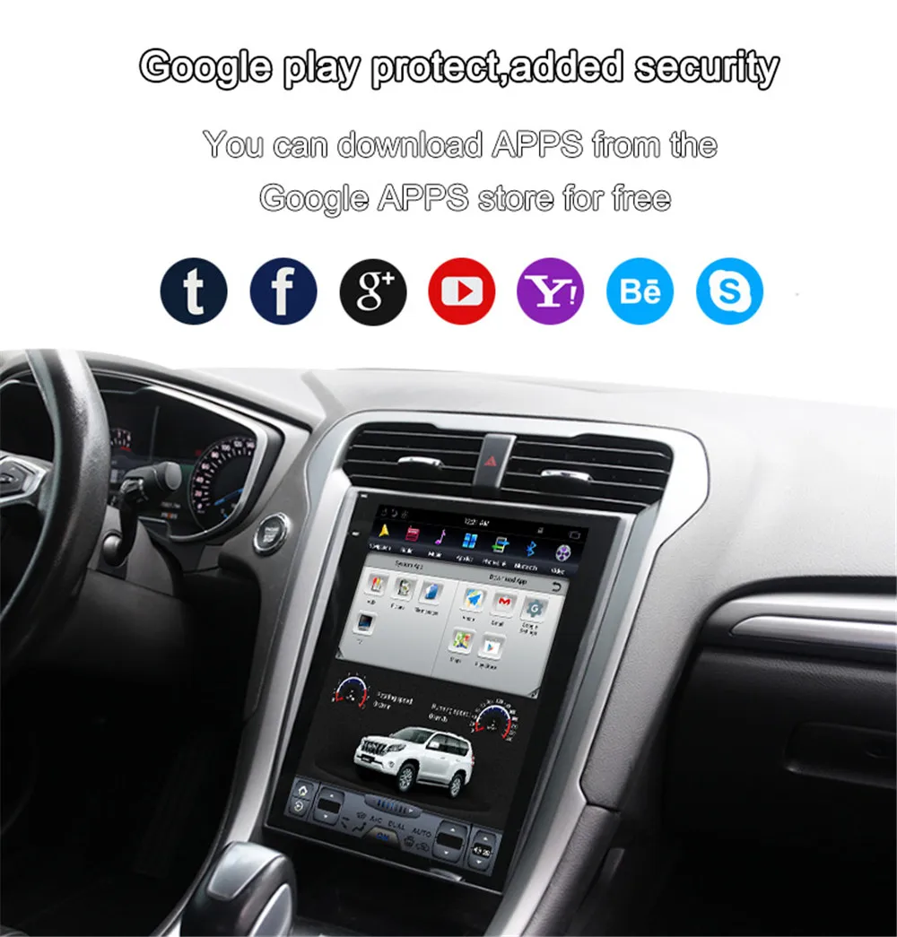 Sale Aotsr 12.1" IPS Android 6.0 Car No DVD Player GPS Navigation For Ford Mondeo Fusion MK5 2013+ stereo auto unit multimedia 4