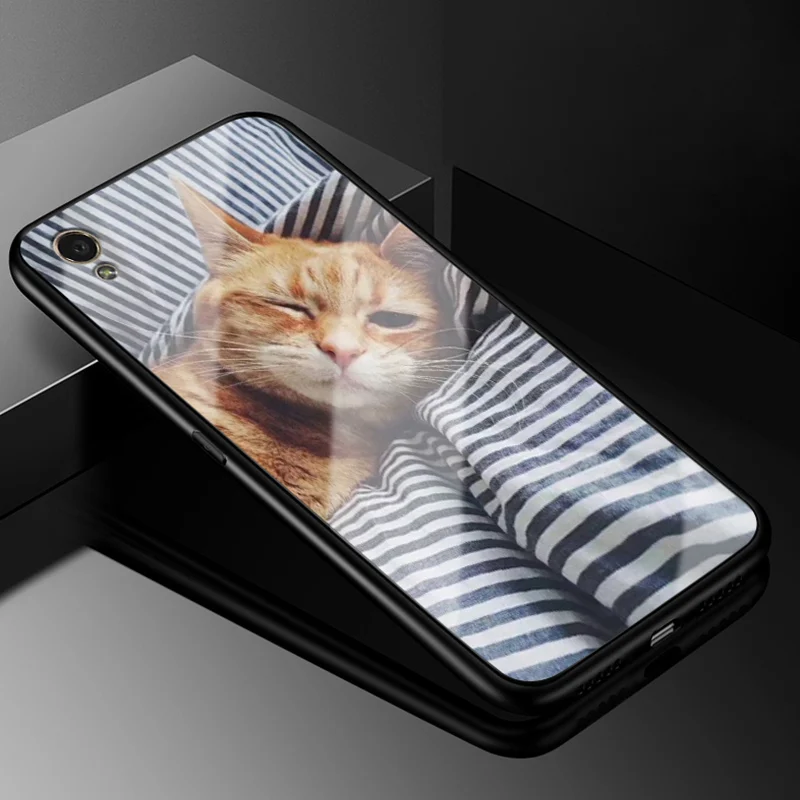 16 Для Oppo A37 чехол 5,0 ''стеклянная жесткая задняя крышка для Oppo A37 телефонный чехол s Черный силиконовый бампер Coque для OPPOA37 A 37 A37M A37F - Цвет: 16