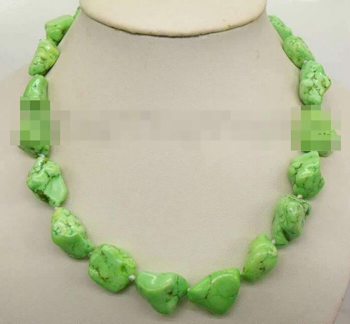 

3217 Baroque Red/Blue/Green natural Turquoise Alloy chain necklace