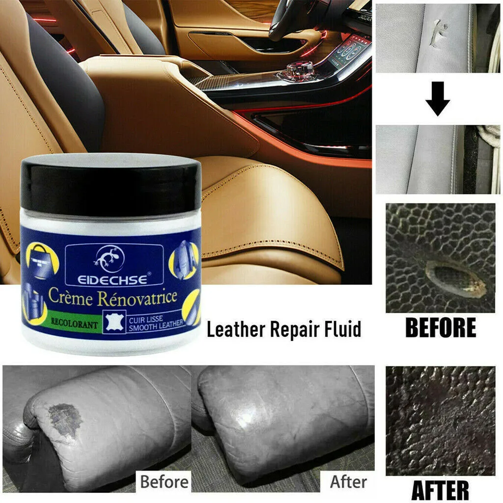 

Car Seat Leather Restoration Vinyl Repair Kit Auto Car Seat Sofa Leather Holes Scratch Cracks Rips Liquid Leather Repair Cream