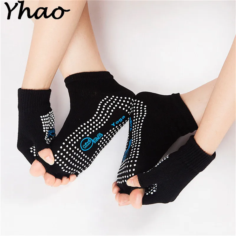 Yhao профессиональные хлопковые нескользящие носки с пальцами для йоги и перчатки набор для пилатеса для женщин