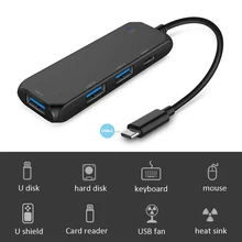 4 в 1 type C-USB-C USB 2,0 USB концентратор 3,0 адаптер концентратор USB кабель сплиттер 4 порта 480 Мбит/с для Macbook Pro PC Компьютерные аксессуары