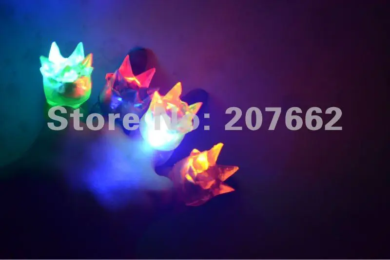 

Free shpping 576pcs/lot led soft gum led finger ring light up ring led finger light with crown for wedding