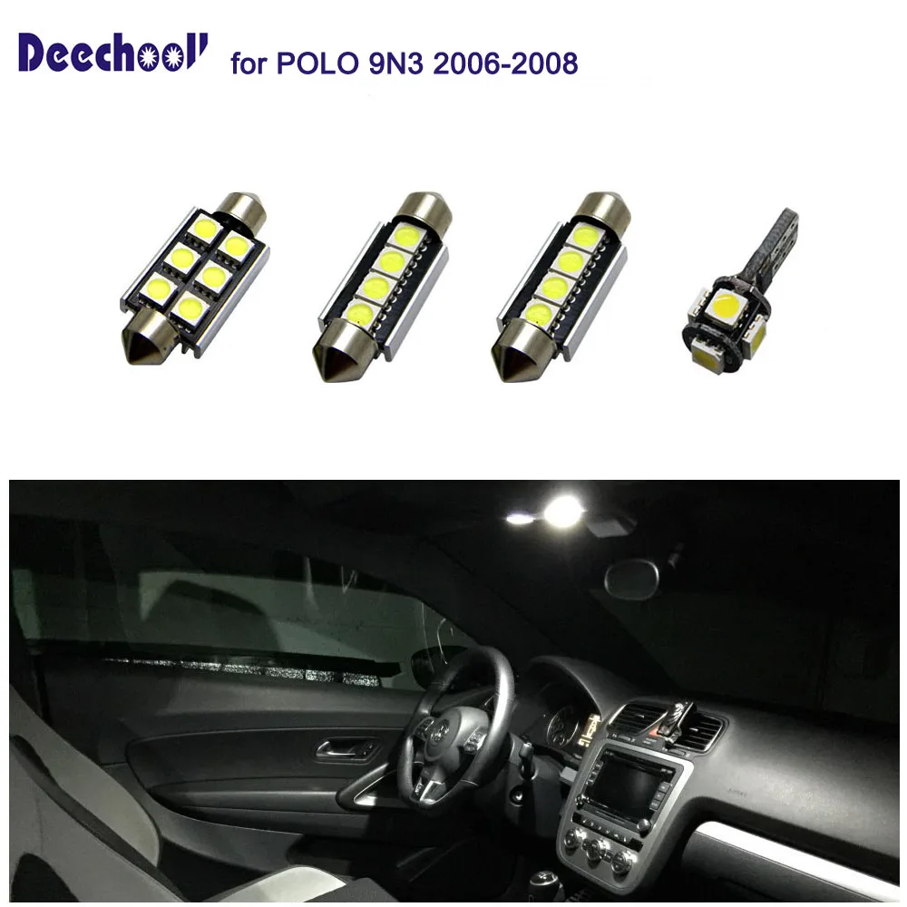 Buy deechooll 10pcs Car LED Bulb for VW POLO 9N3 2006