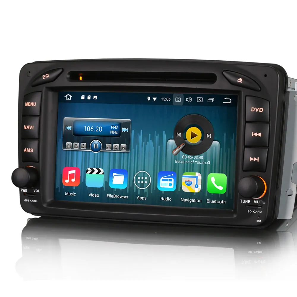 Top Erisin ES8857C 7" Android 8.0 Octa core 4G RAM Car DVD GPS Radio DVR DAB+ DVD for Mercedes C/CLK-Class W203 Viano Vito 1