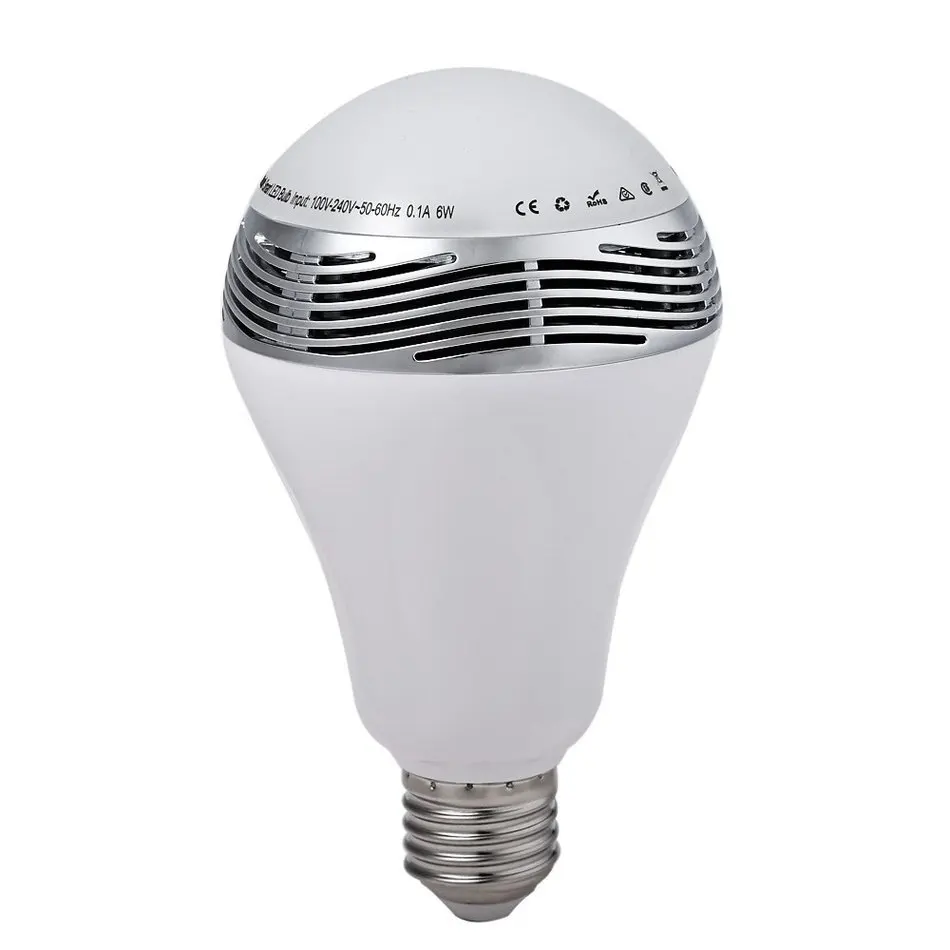 

2016 New Arrival Phone Control Colorful Music Smart E27 LED Light Bulb WirelessBluetooth 4.0 Speaker 2 IN 1 Music Bubble