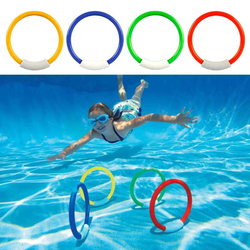 4Pcs Dive Rings Throwing Toys Swimming Pool Diving Game Summer Children