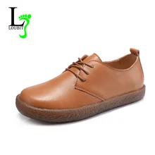 Женская кожаная обувь повседневная обувь на шнуровке Женская Белая обувь на плоской подошве дышащая обувь ярких цветов женская обувь из искусственной кожи, Размеры 35-40