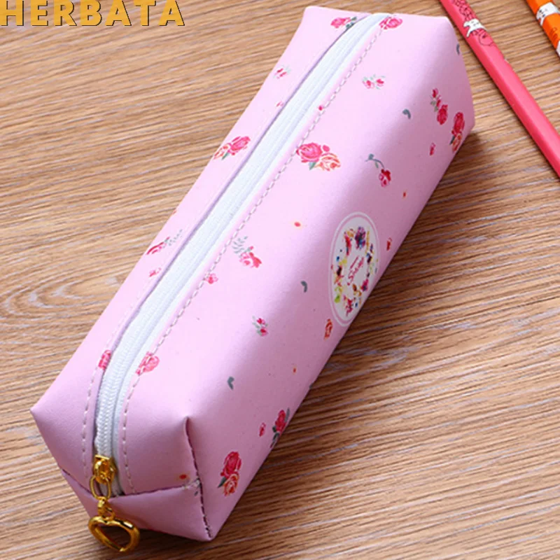 

Kawaii Cartoon Pencil Case Cute flower Big Large Pencil Bag For Girls Kids Children Office School Supplie Stationery CL-19131