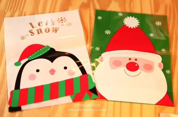 

100pcs/lot Happy Christmas series 2styles14x20cm packaging bags Gift bag Free shipping