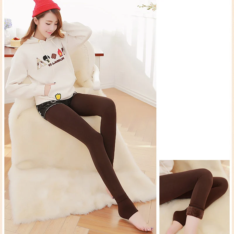 fabletics leggings Autumn Winter Fashion Explosion Model Plus Thick Velvet Warm Seamlessly Integrated Inverted Cashmere Leggings Warm Pants workout leggings