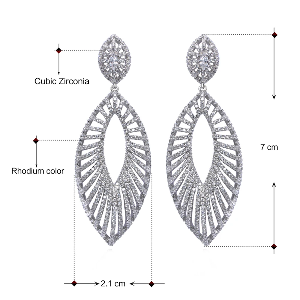 Very long leaf earrings (4)
