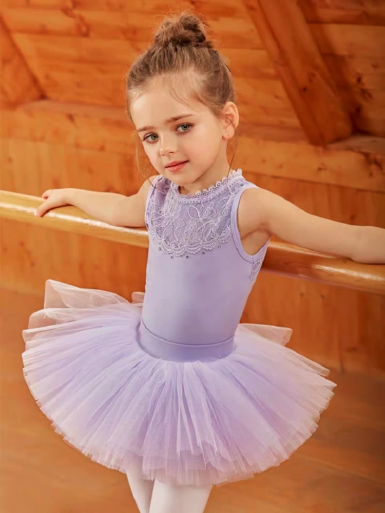 

Professional Children Latin Ballet Swan Lake Dance Purple Violet Elastic Waist Tutu Ballerina 4 Layer Mesh Tulle Mini Ball Skirt