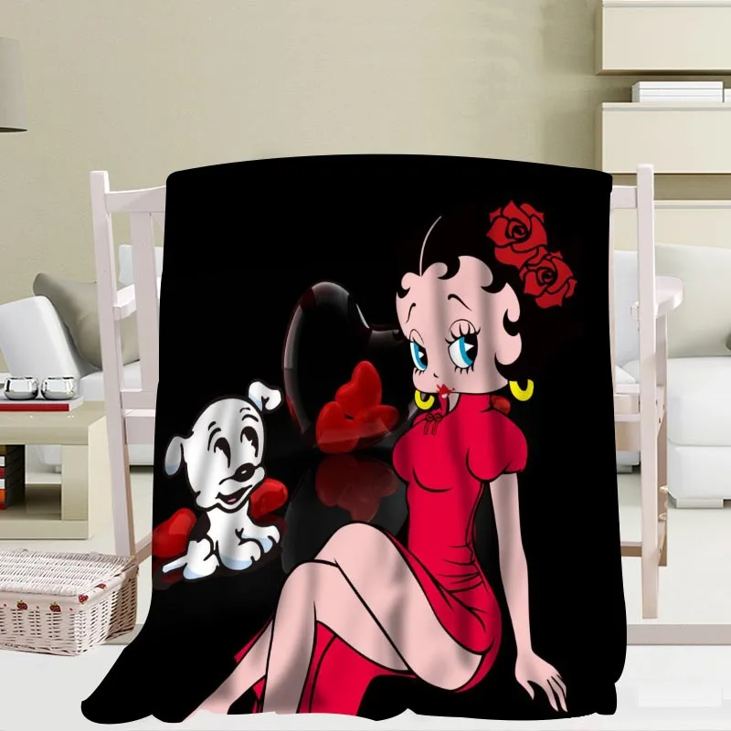 P+ Betty Boop одеяло мягкое DIY диван-кровать пледы одеяло детское взрослое теплое пользовательское одеяло размер 56x80Inch50X60Inch40X50Inch - Цвет: 6