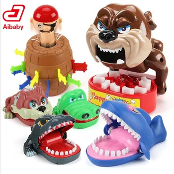 

Large Bulldog Crocodile Shark Mouth Dentist Bite Finger Game Funny Novelty Gag Toy for Kids Children Play Fun