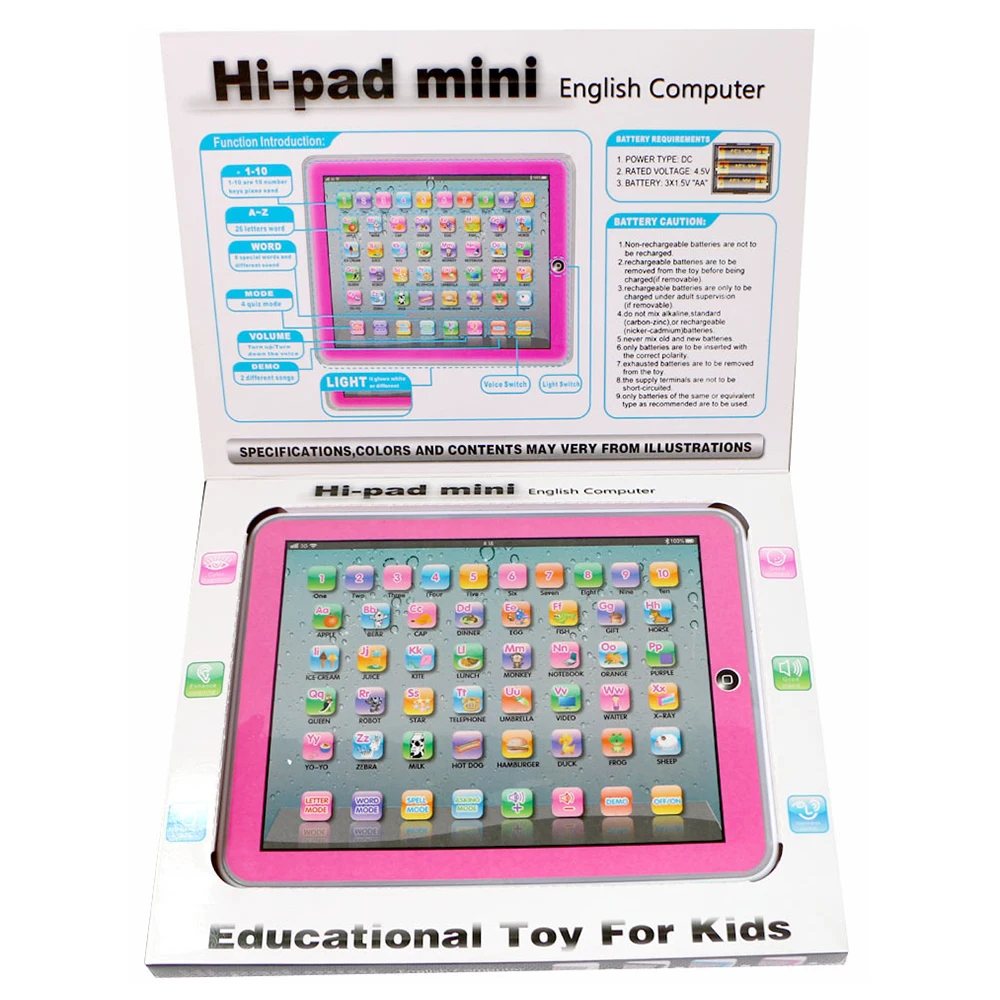 Детский планшет, развивающие игрушки для Kids1-6 лет, обучающая машина для малышей, светодиодный графический планшет, английский развивающий подарок для детей