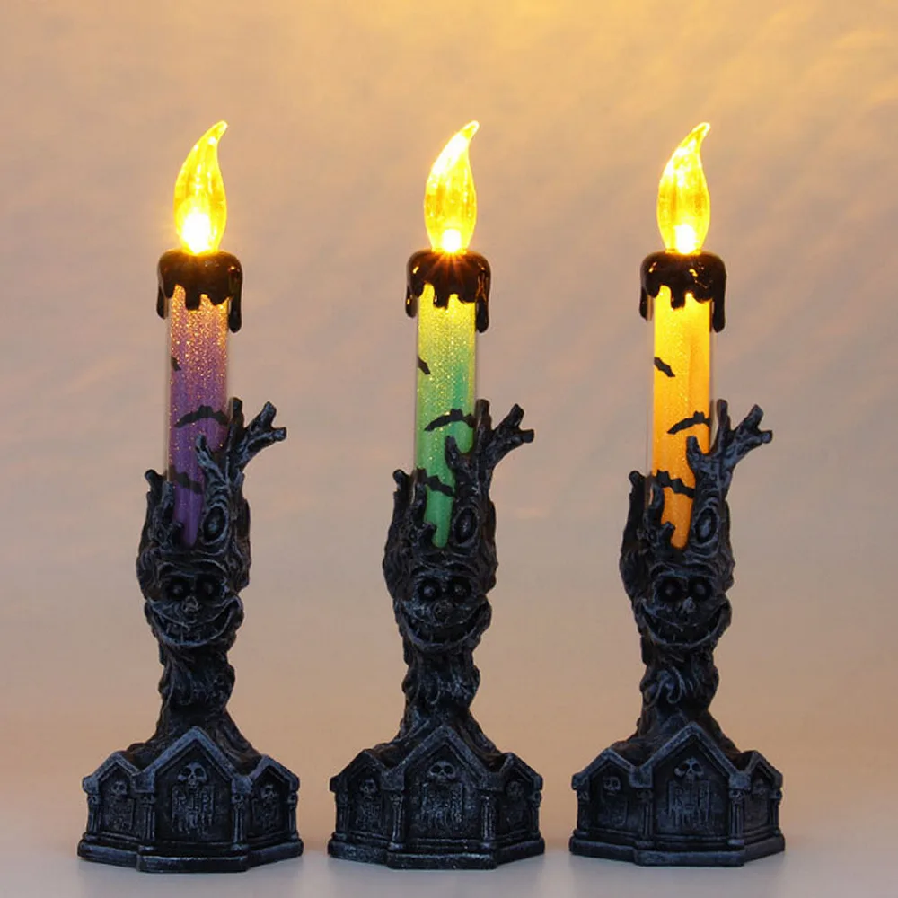 1pcs LED Candle Multicolor Lamp Simulation Color Flame Flashing Tea