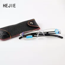 HEJIE Модные мужские и женские очки без оправы анти-голубые лучи для чтения легкие цельные линзы в оправе с покрытием диоптрий+ 1,0~+ 4,0 BD-черный