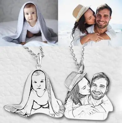 

Women's Photo Engraved Tag Necklace Silver - Print on Demand for Shopify Dropshipping CJZBLXLX03217