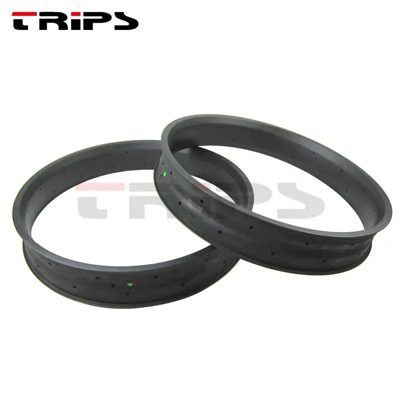 Top TRIPS 100mm width carbon fat bike rims 26er fat snow rim double layer fatbike hookless 26" Snow Bike Fatbike Carbon Wheels Rim 6