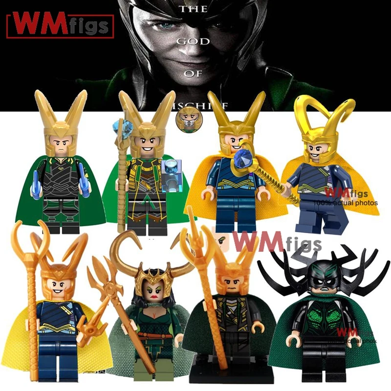 

Loki Thor Ragnarok Super Heroes Hela Valkyria Odin God of Mischief Models Building Blocks Brick Toy Kid