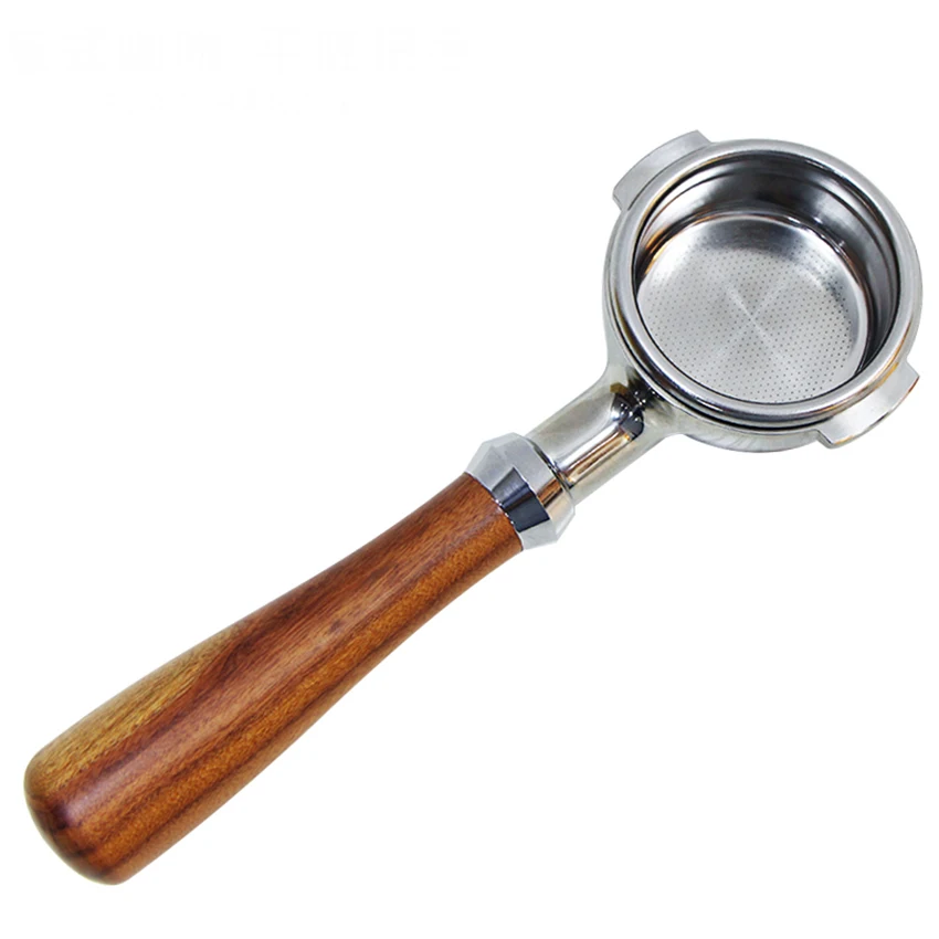  58MM Stainless Steel Coffee Machine E61 Bottomless Filter Holder Portafilter Acid Branch Wooden Han
