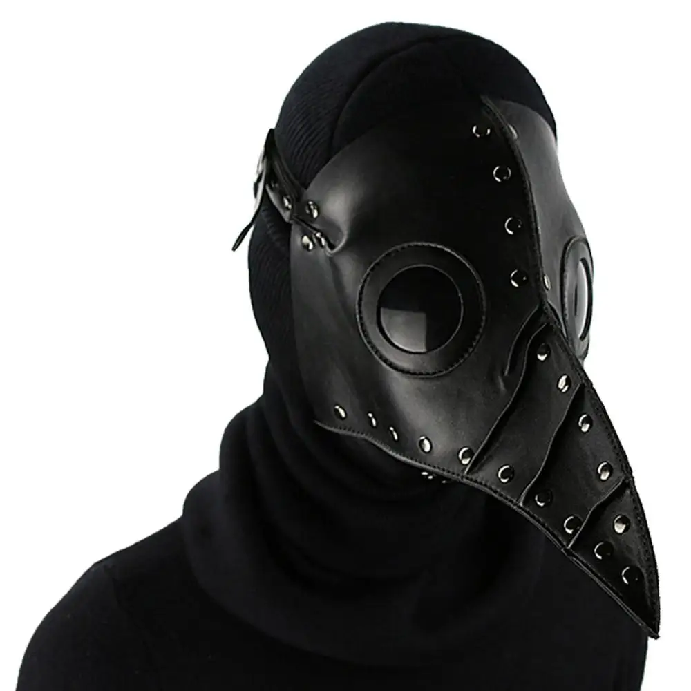 

High Quality plague doctor Mask Beak Doctor Masks Long Nose Cosplay Fancy Gothic Retro Rock Leather Halloween beak Mask