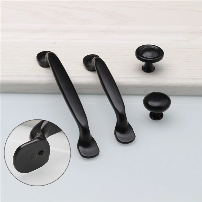 Durable Aluminum Alloy Black Door Handle For Furniture Drawer Kitchen Cupboard Cabinet Drawer Pull Knobs Single Hole/96/128mm-in Cabinet Pulls from Home Improvement on Aliexpress.com | Alibaba Group  