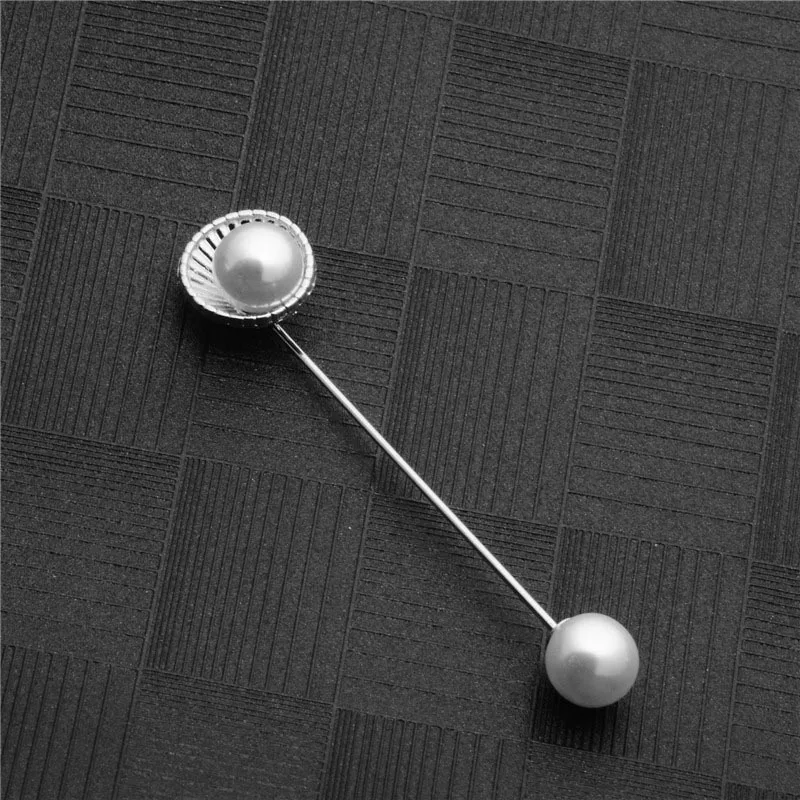 

MISANANRYNE Pop Style Silver Color Imitation Double Pearl Hollow Style Pin Brooch For Women Jewelry Wedding Accessories