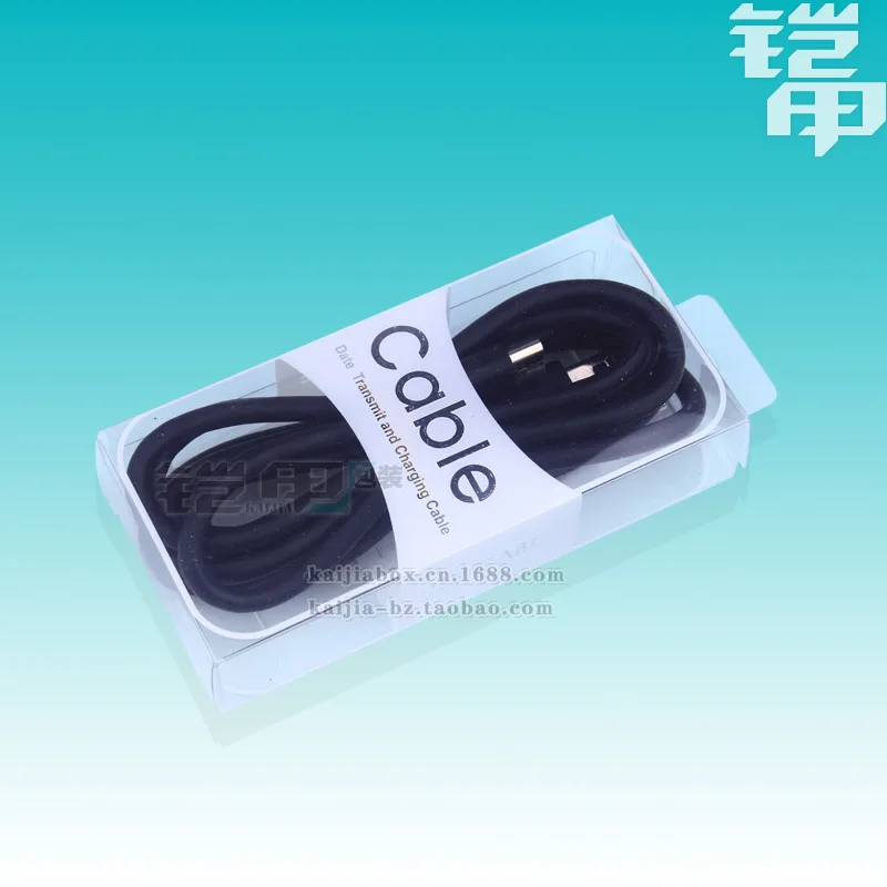 

Transparent PVC plastic packaging box for 1m cable retail pack for Samsung Apple others usb data cables 200pcs/lot free ship