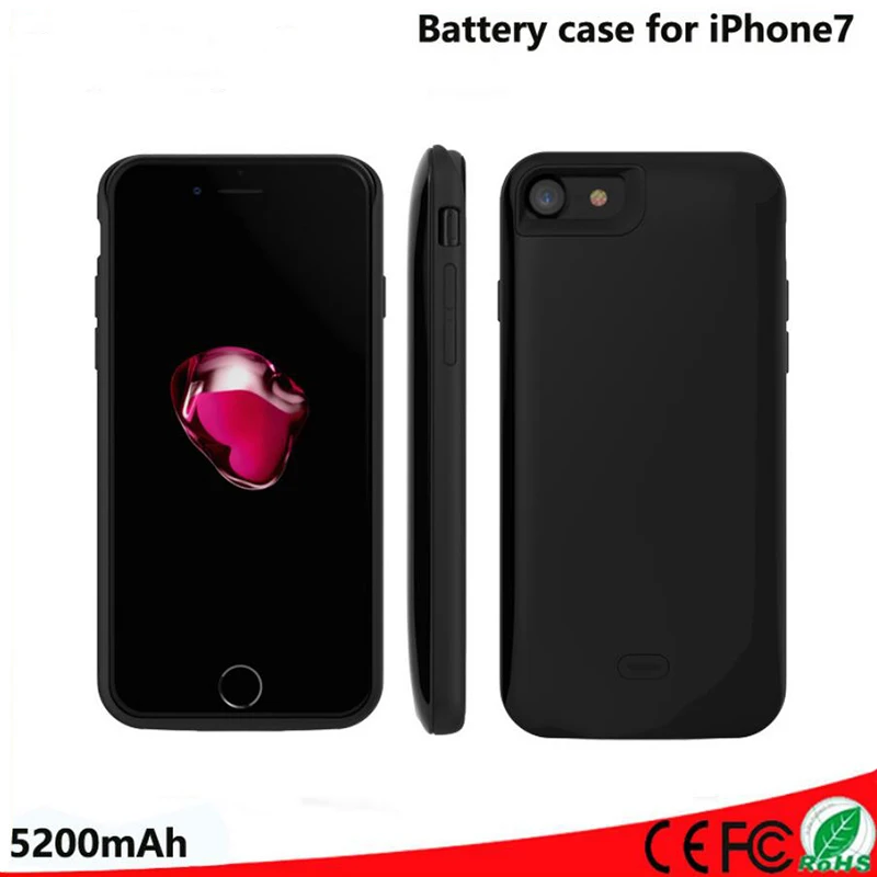 5200mAh Battery Charger Case For iphone 7 Extended Rechargeable Charging Case Power Bank Cover For iphone