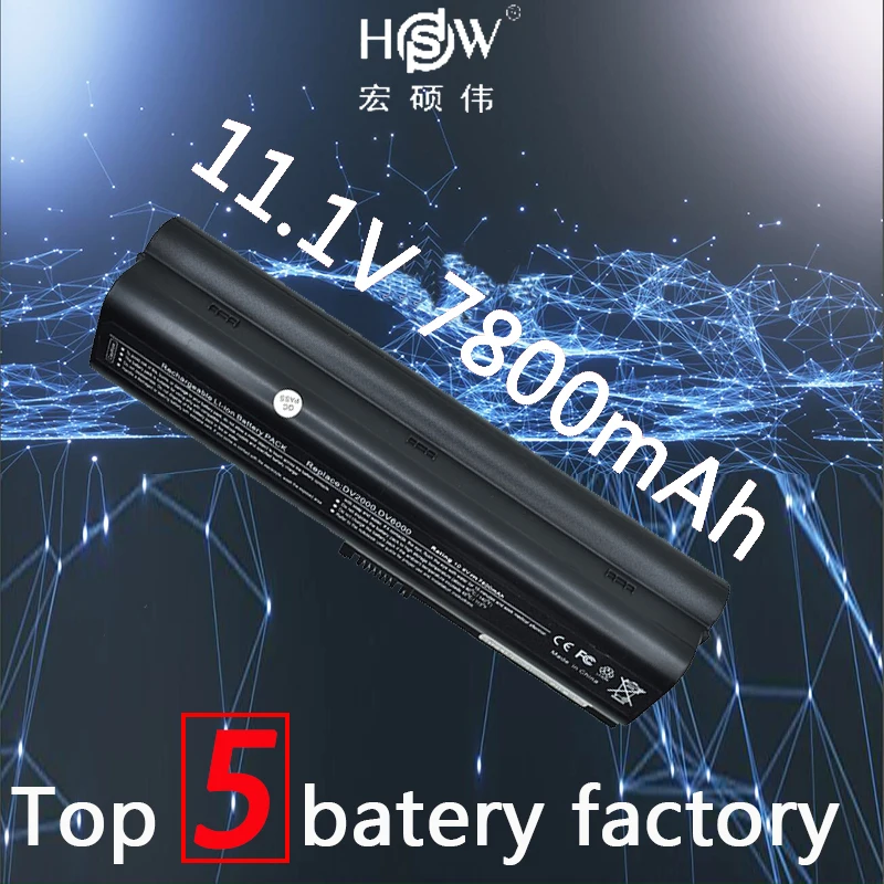 

7800mAH laptop battery for HP Pavilion DV2000 DV2100 DV2200 DV2700 DV2800 DV2900 DV6000 DV6300 DV6700 HSTNN-DB42 batteria akku