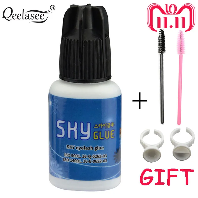 

1 Bottle Super Type Sky Glue for Eyelash Extension Fast Drying Professional Eyelash Glue from Korea Last Over 6 Weeks 5ml