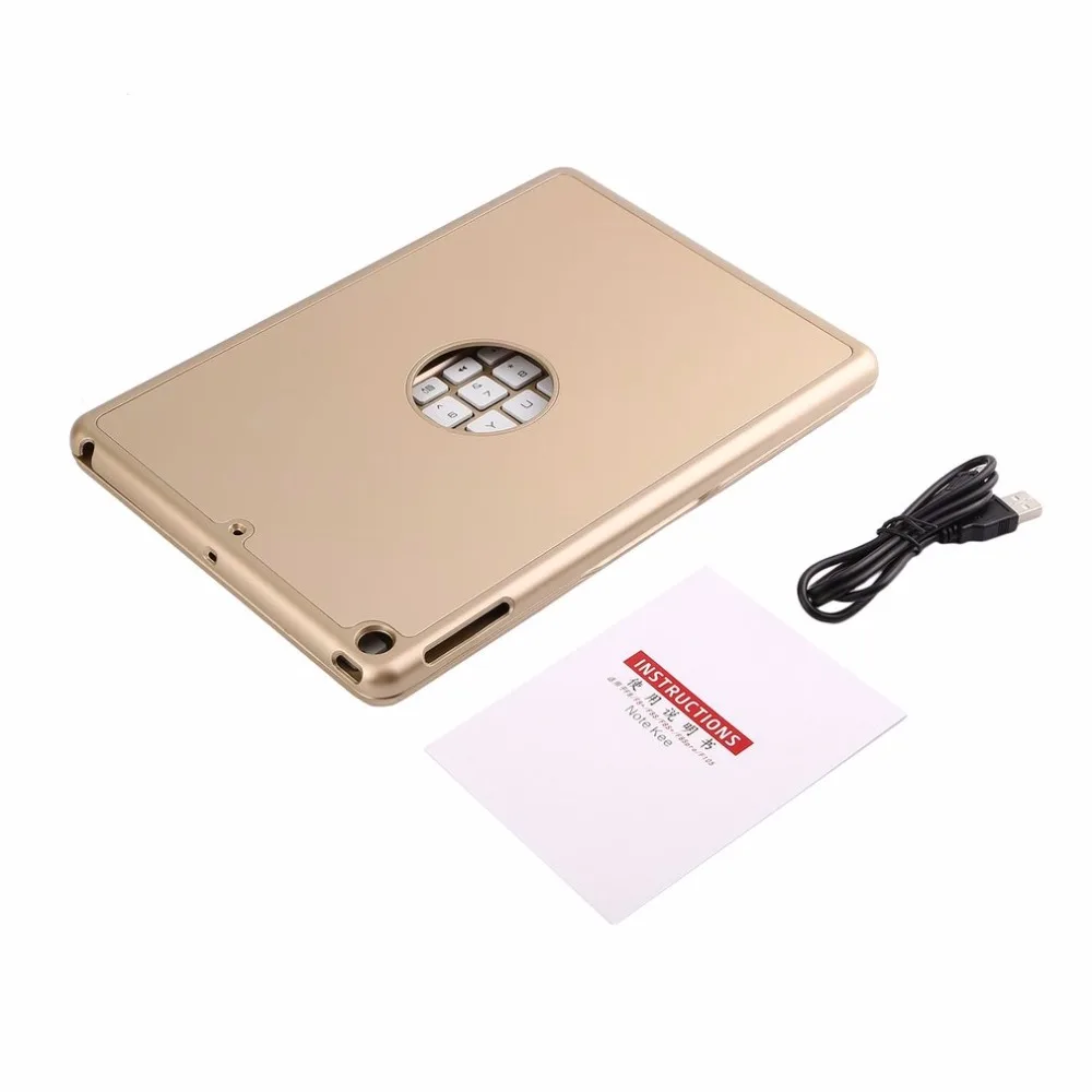 

New 2017 Wireless Bluetooth Keyboard +Aluminium Alloy Cover Protective Case for iPad 9.7 2017 & for iPad Air 1 with Backlight