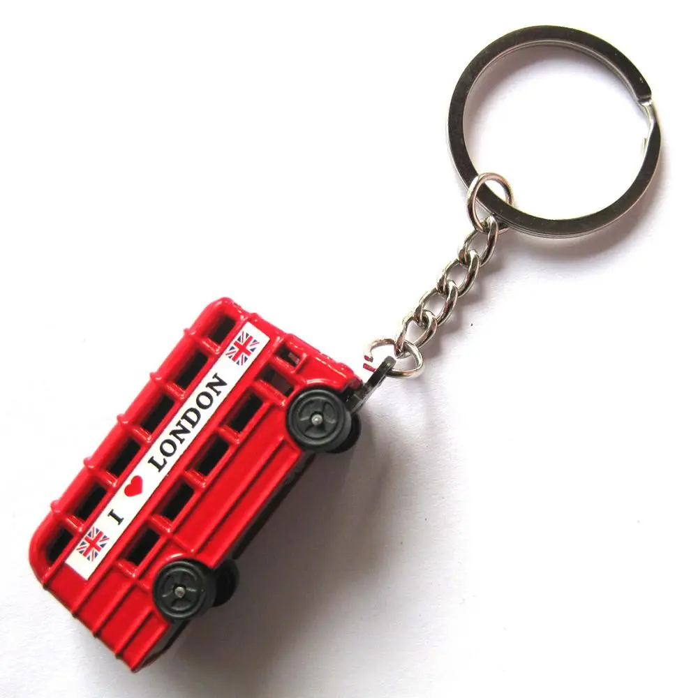 

London bus Key Holder keychain British red bus keychain double-decker bus key ring wallet tool