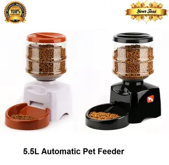 

DE 5.5L Automatic Pet Feeder with Voice Message Recording and LCD Screen Large Smart Dogs Cats Food Bowl Dispenser Pet Products