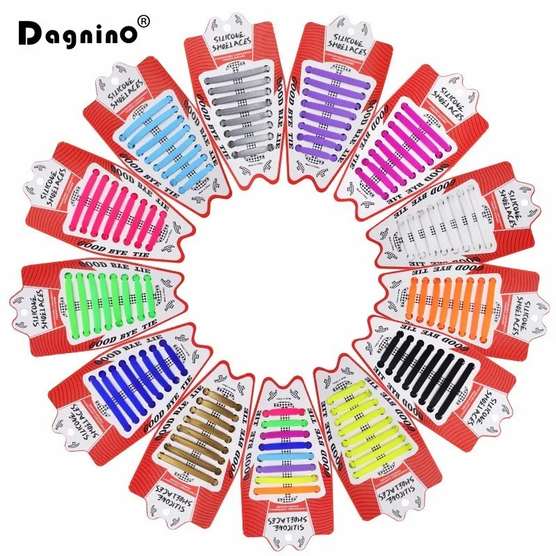 DAGNINO 16 шт./компл. Новые Детские Силиконовые кроссовки без завязывания ленивые