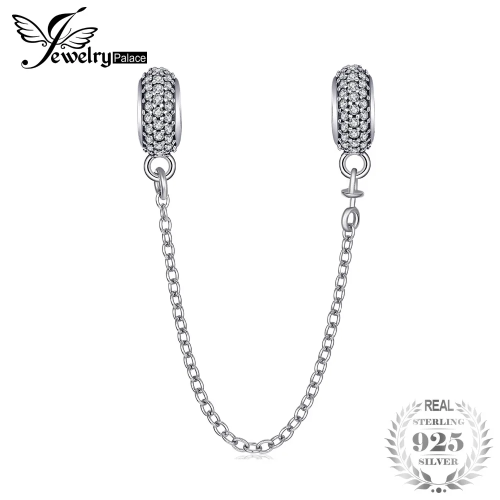

Jewelrypalace 925 Sterling Silver Glitter Elegance Safety Chain Gifts For Women Anniversary Gifts Fashion Jewelry Hot Selling
