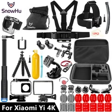 SnowHu For Xiaomi Yi Accessories set 45M Diving Sport Waterproof Box monopod mount For xiaoYi 4K