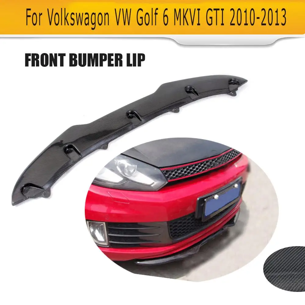 Carbon Fiber Auto car Front Bumper Diffuser Lip For Volkswagen VW Golf 6 MK6 GTI 2010 2011 2012 2013 Black FRP Car Style Carbon Fiber Auto car Front Bumper Diffuser Lip For Volkswagen VW Golf 6 MK6 GTI 2010 2011 2012 2013 Black FRP Car Style