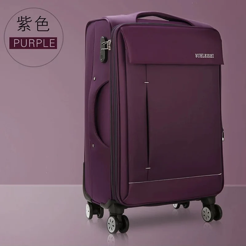 Мужская деловая оксфордская сумка на колесиках, 20 дюймов, для женщин, 24, 28 дюймов, многофункциональная сумка для переноски на колесиках, чемоданы, сумка для путешествий - Цвет: purple