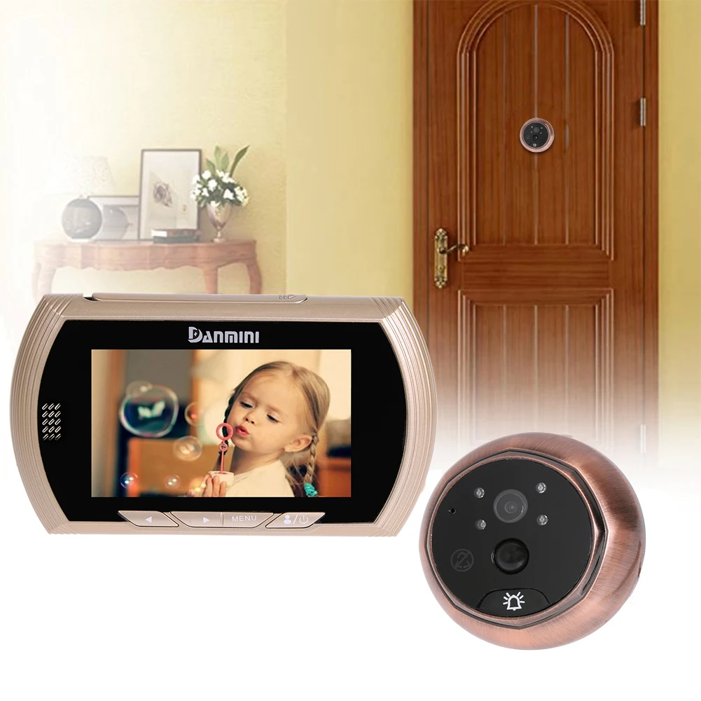 

4.3"LCD Screen Digital Peephole Door Viewer Camera Night Vision with No Disturb+160 Degree Wide Angle+Motion Detection Doorbell