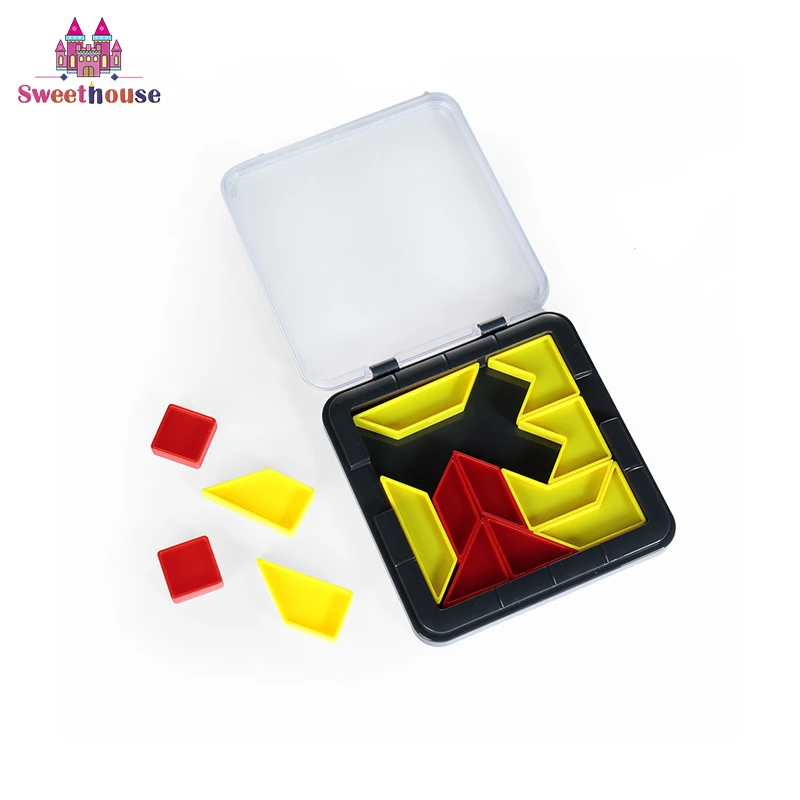 Tangram Совета Логические игрушки для детей разведки мозга игры геометрические