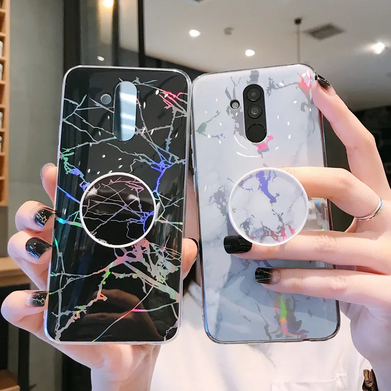 

Luxury Kickstand Case for Huawei Nava 3 p20lite nova3 3i Soft TPU Ring Holder Cover For Huawei p20 lite p20 pro Marble Cases