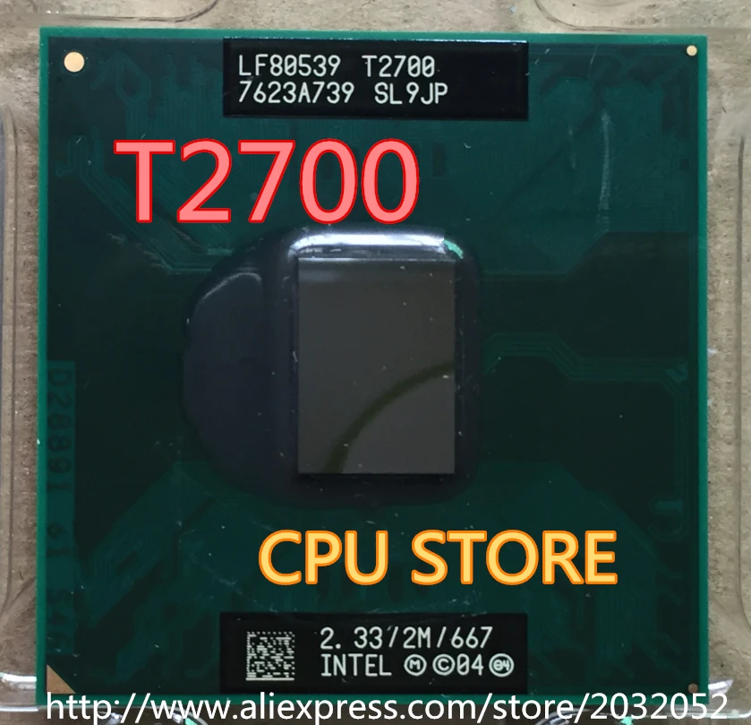 Процессор lntel Core Duo Mobile T2700 двухъядерный 2 33 ГГц 3 МБ 667 МГц BGA479 процессор работает на